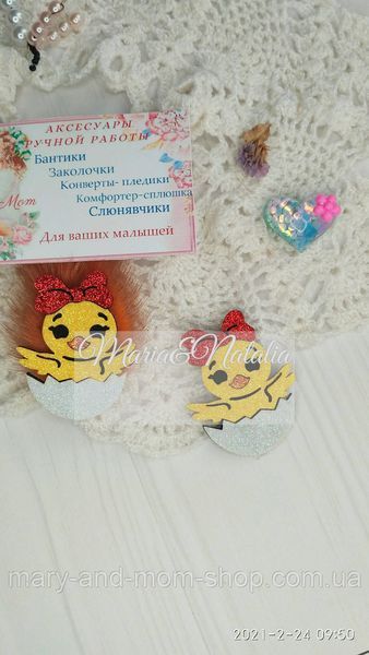 Циплятка на волосі. Заколочки, гумки 1361441739 фото
